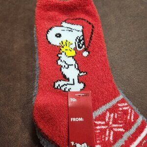 Peanut Snoopy socks 2pk. Super fluffy cozy. With tags.